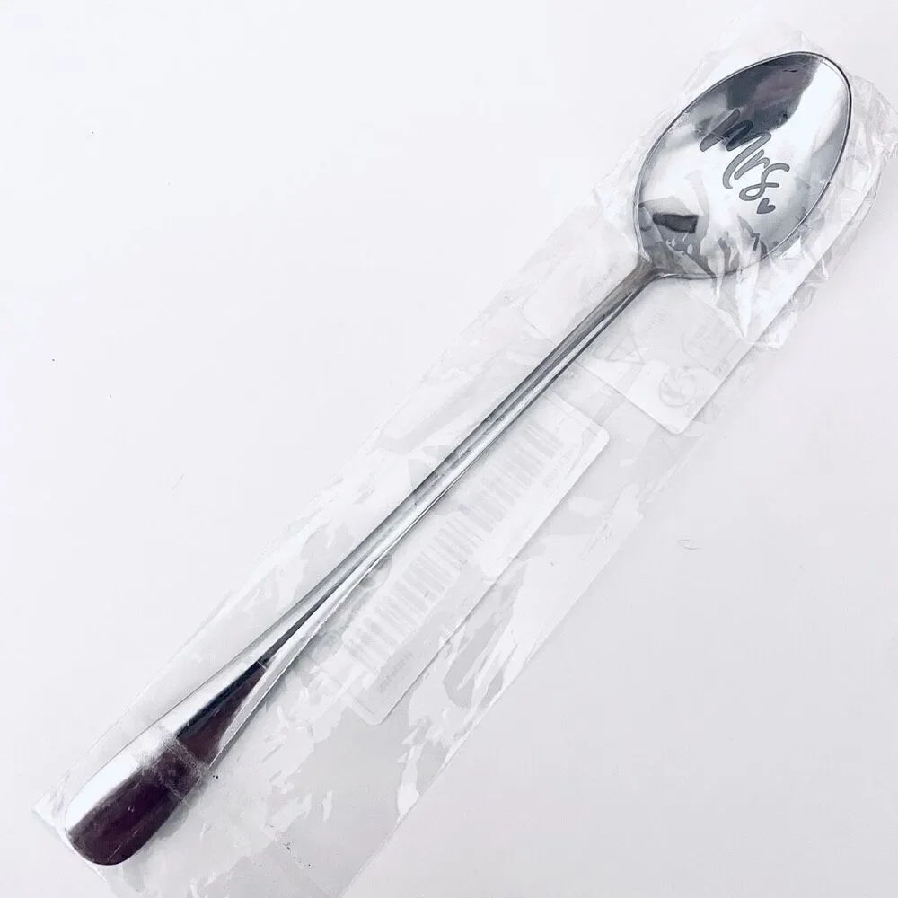 NWT 2 pc set Mr. & Mrs. Stainless Steel Spoons Anniversary,Valentine’s Gift